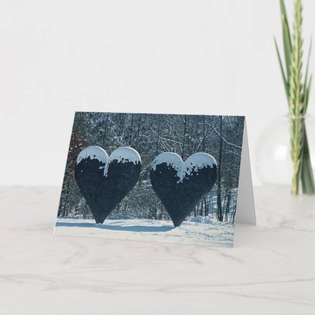 Tarjeta de felicitación gemela de los corazones (Anverso)