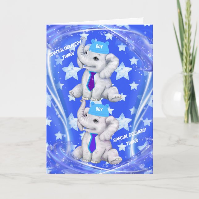 Tarjeta de Felicitación Gemelos Entrega Especial (Anverso)