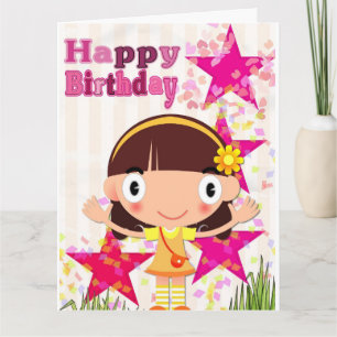Tarjeta de felicitación GIANT para niñas COOL KID