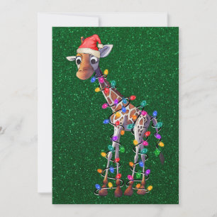 Tarjeta de felicitación Giraffe para navidades