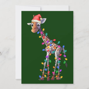 Tarjeta de felicitación Giraffe para navidades