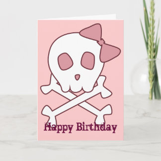 Tarjeta de felicitación Girly Skull