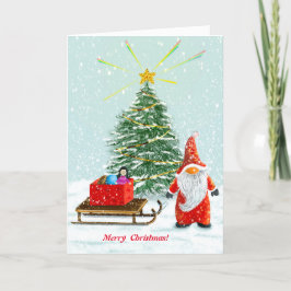 Tarjeta de felicitación Gnome de Feliz Navidad