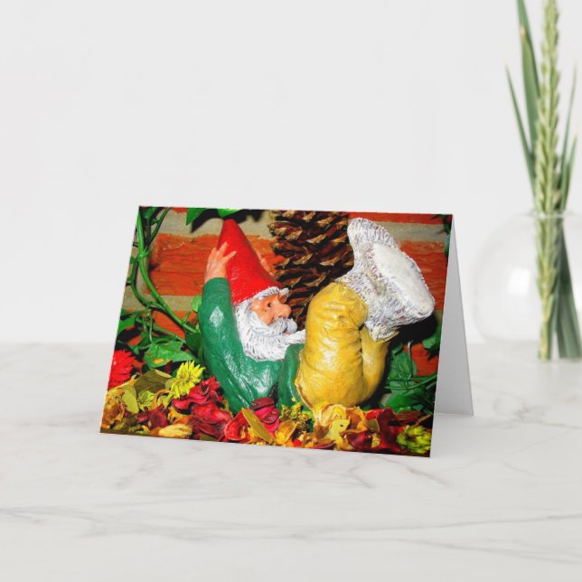 Tarjeta de felicitación Gnome Giggles (Anverso)