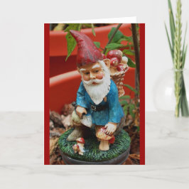 tarjeta de felicitación - gnomo del jardín