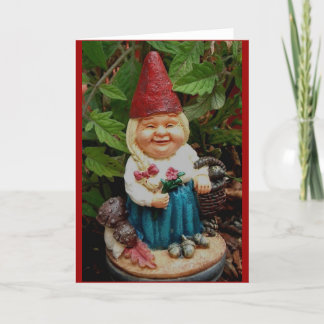 tarjeta de felicitación - gnomo del jardín de la