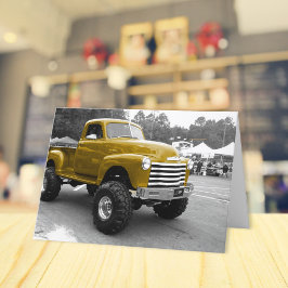 Tarjeta de felicitación Gold 1950 Hot Rod Truck