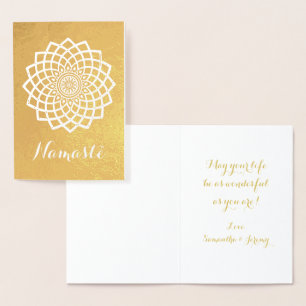 Tarjeta de felicitación Gold Mandala Namaste