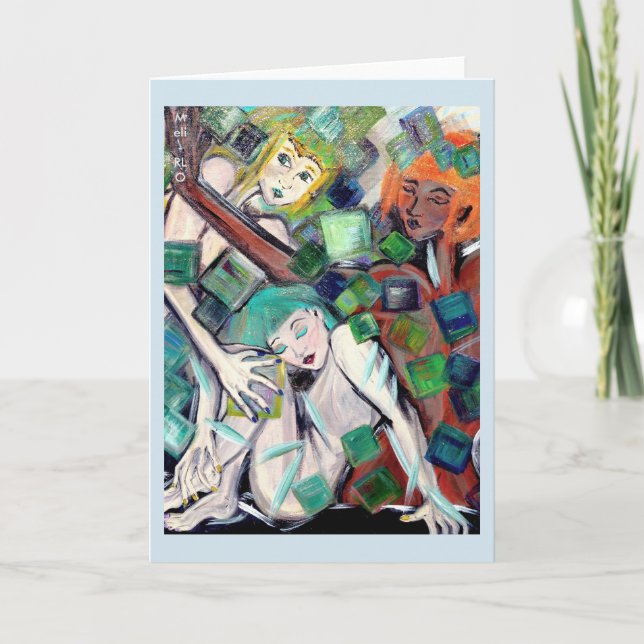 Tarjeta de felicitación "Gold Squares" para los ar (Anverso)