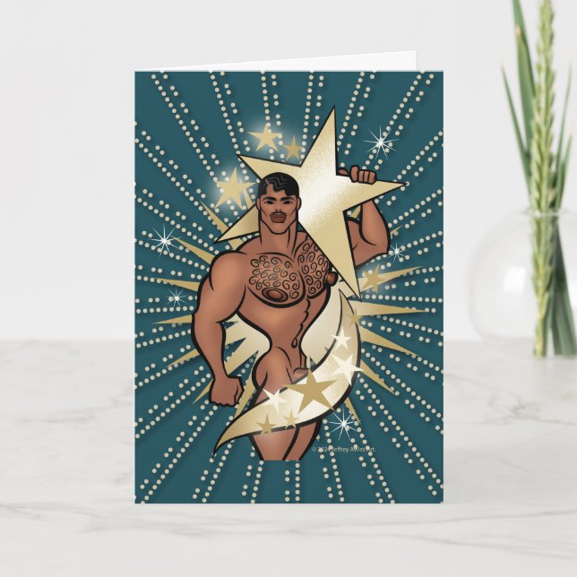 Tarjeta de felicitación Gold Star Hunk (Anverso)