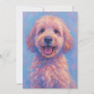 Tarjeta de felicitación Golden Doodle - En blanco