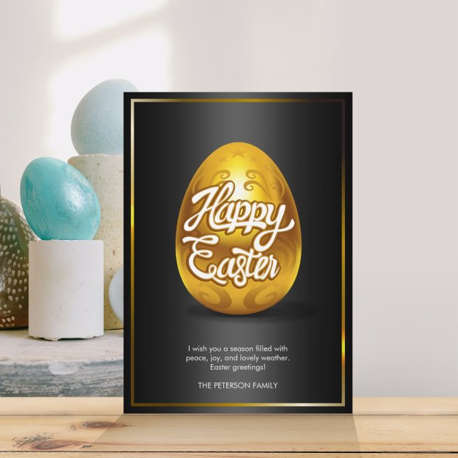 Tarjeta de felicitación Golden Egg Happy Easter (Subido por el creador)