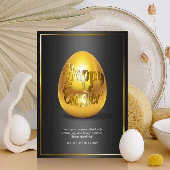 Tarjeta de felicitación Golden Egg Happy Easter (Subido por el creador)