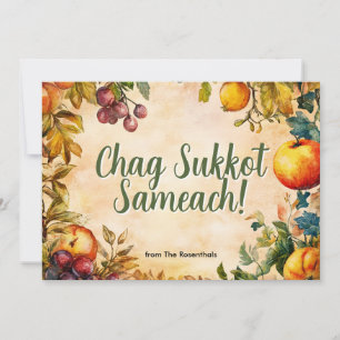 Tarjeta de felicitación Golden Harvest Sukkot