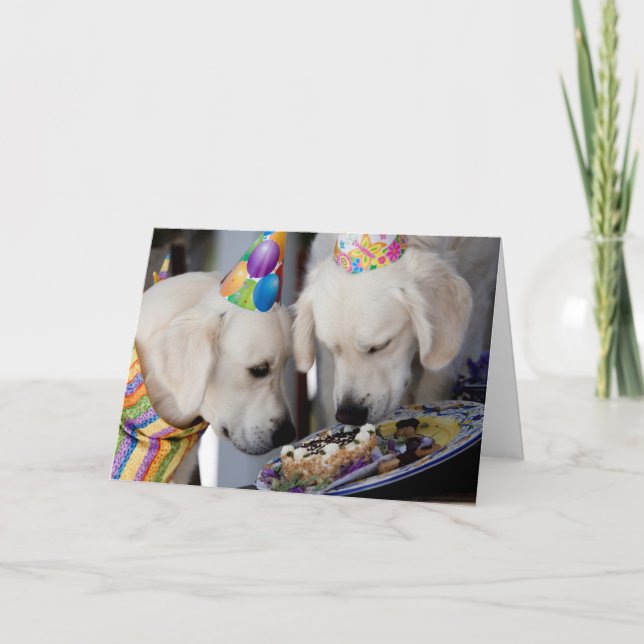 Tarjeta de felicitación Golden Retriever (Anverso)