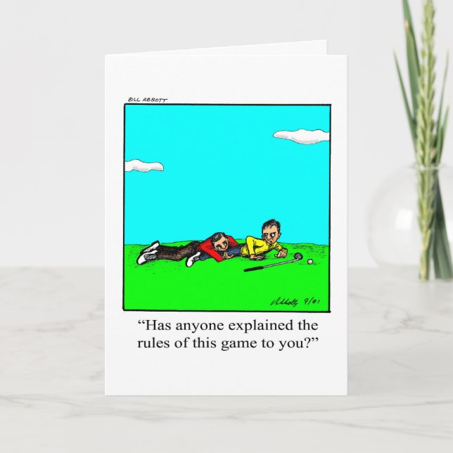 Tarjeta de felicitación Golfer Humor Blank (Anverso)