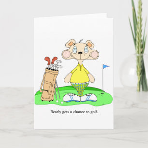 Tarjeta de felicitación Golfing linda divertida