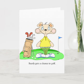 Tarjeta de felicitación Golfing linda divertida