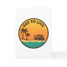 Tarjeta de felicitación Got To Live Retro Sunset