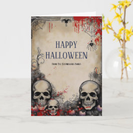 Tarjeta de Felicitación Gótica de Cráneo de Hallow