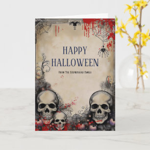 Tarjeta de Felicitación Gótica de Cráneo de Hallow
