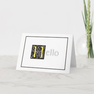 Tarjeta de felicitación Grabado en relieve "Hello"