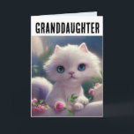 Tarjeta de felicitación GRANDDAUGHTER CAT KITTEN B<br><div class="desc">TARJETA DE CUMPLEAÑOS DE GRANDDAUGHTER CUTE WHITE CAT</div>