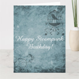 Tarjeta de felicitación grande de la jaula de aves