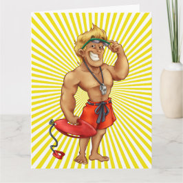 Tarjeta de felicitación GRANDE (del salvavidas) -