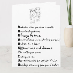 Tarjeta de felicitación grande/Graduación