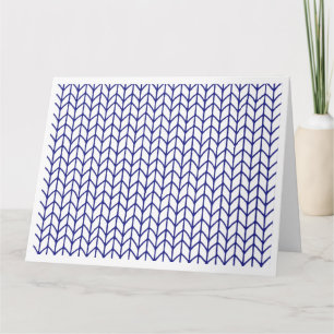 TARJETA DE FELICITACIÓN GRANDE KNIT LÍNEA AZUL / H