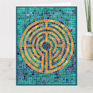 Tarjeta de felicitación grande LABYRINTH II / Verd