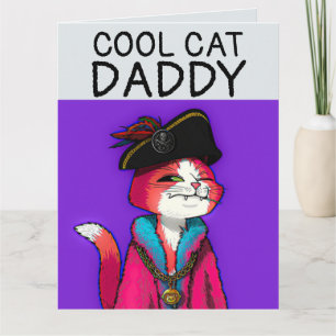 TARJETA DE FELICITACIÓN GRANDE PARA ÉL GATO PIRATA