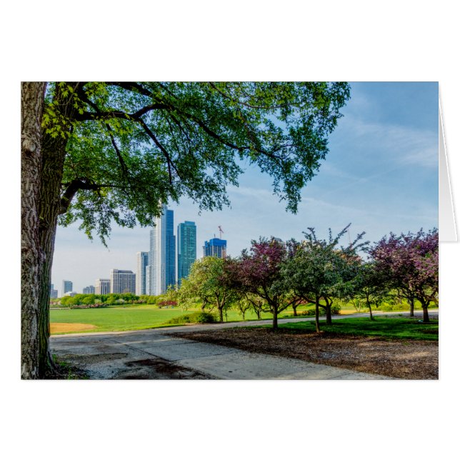 Tarjeta de felicitación Grant Park Morning Walk (Anverso (Horizontal))