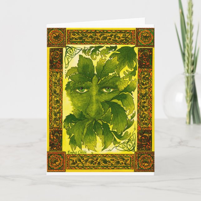 Tarjeta de felicitación Green Man (Anverso)