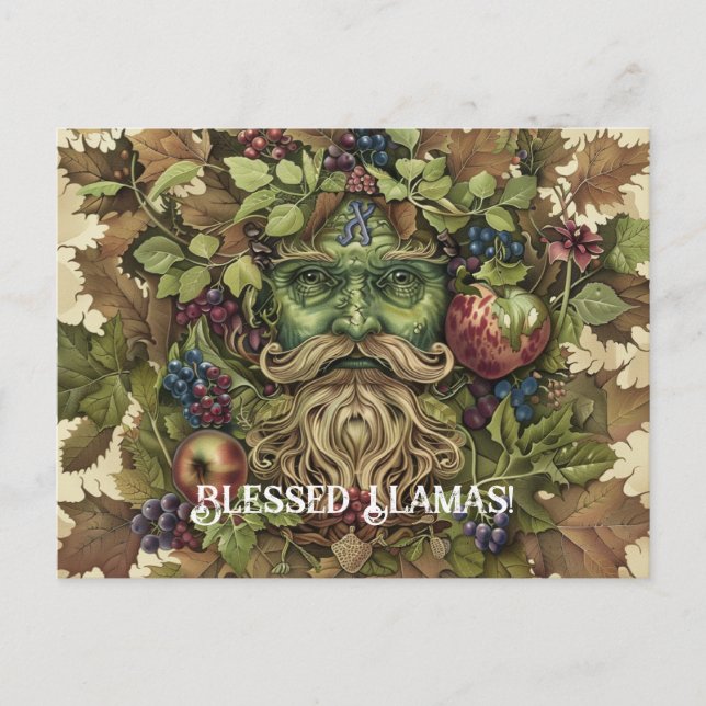 Tarjeta de felicitación Green Man Lammas (Anverso)