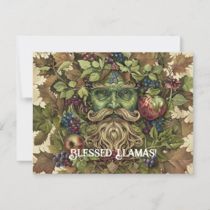 Tarjeta de felicitación Green Man Lammas