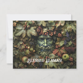 Tarjeta de felicitación Green Man Lammas