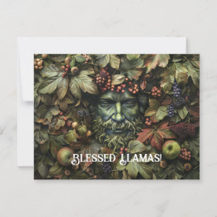 Tarjeta de felicitación Green Man Lammas