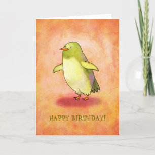 Tarjeta de felicitación Green Penguin (personaliza