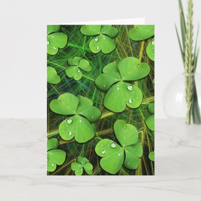 Tarjeta de felicitación Green Shamrock St Patrick' (Anverso)