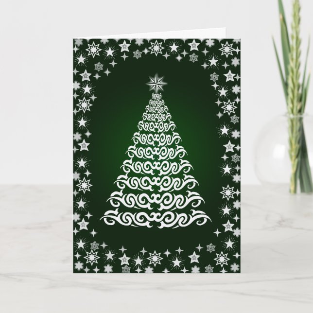 Tarjeta de felicitación Green Shining Stars Christ (Anverso)