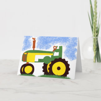 Tarjeta de felicitación Green Tractor