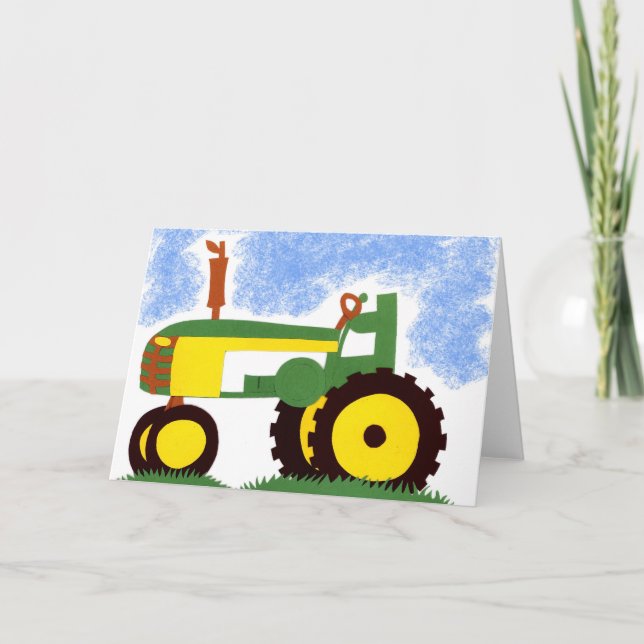 Tarjeta de felicitación Green Tractor (Anverso)