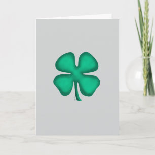 Tarjeta de felicitación gris de trébol irlandés de