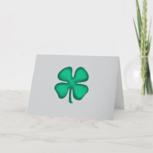 Tarjeta de felicitación gris de trébol irlandés de