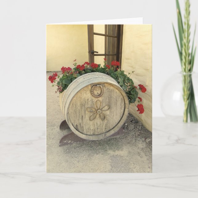 Tarjeta de felicitación Guay Wine Barrel Flower (Anverso)