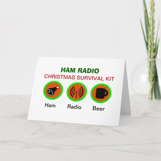 Tarjeta de felicitación Ham Radio Navidades Surviv (Anverso)