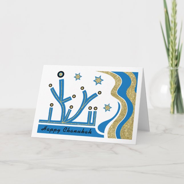Tarjeta de felicitación Hanukkah/Chanukah con sobr (Anverso)