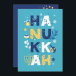 Tarjeta de felicitación HANUKKAH Chanukah Menorah<br><div class="desc">Nuestra tarjeta de felicitación Hanukkah con un dreidel, menorah, jelly donut, y estrellas judías de David es una manera hermosa y divertida de desear a la familia y amigos un Hanukkah feliz con estilo. ... Personaliza con tu personalizado saludando al revés para convertirlo realmente en una especie. Consultas: envíenos un...</div>